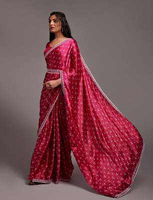 Pink Festival Bandhej Designer Printed Saree 4