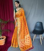 Yellow Woven Patola Meenakari Designer Traditional Saree
