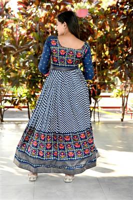 Blue Colour Partywear Gown For Fancy Girlish Looks 3