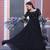 Black Colour Designer Embroidered Gown With Floral Print Dupatta