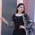 Black Colour Designer Embroidered Gown With Floral Print Dupatta