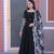 Black Colour Designer Embroidered Gown With Floral Print Dupatta
