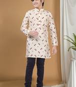 Hloom boys benaras silk printed kurta top - samar collection