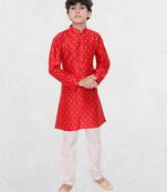  boys benaras silk printed kurta 