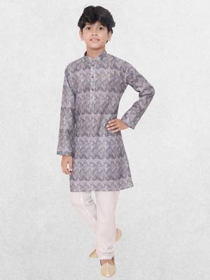 Hloom boys benaras cotton indi print kurta set- arsh collection 1
