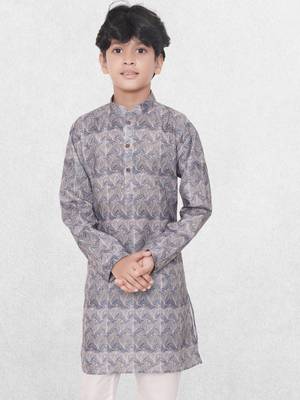 Hloom boys benaras cotton indi print kurta set- arsh collection 4