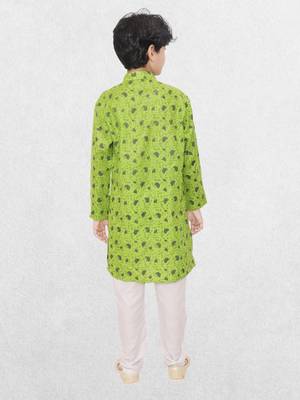 Hloom boys cotton printed kurta set -  mahir collection 2