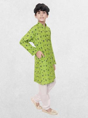 Hloom boys cotton printed kurta set -  mahir collection 3