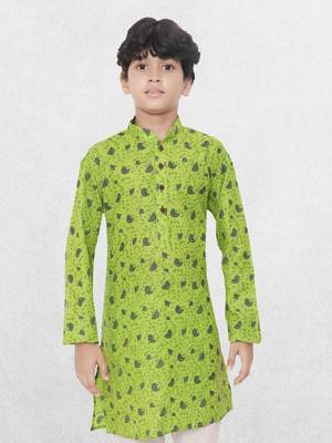 Hloom boys cotton printed kurta set -  mahir collection 4
