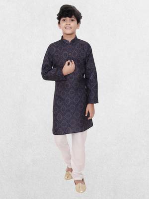 Hloom boys benaras cotton indi print kurta set- arsh collection 1