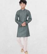 Hloom boys benaras cotton indi print kurta set- arsh collection