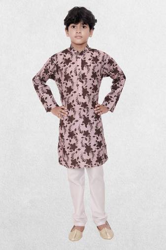 Hloom boys benaras cotton indi print kurta set- arsh collection