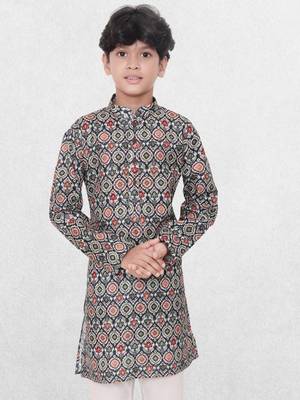 Hloom boys benaras cotton indi print kurta set- arsh collection 4