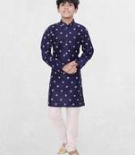 Hloom boys benaras silk printed kurta set-samar collection