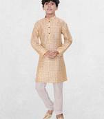 Hloom boys benaras silk printed kurta set-samar collection