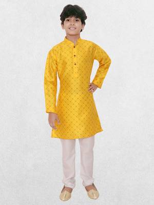 Hloom boys benaras silk printed kurta set-samar collection 1