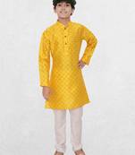 Hloom boys benaras silk printed kurta set-samar collection