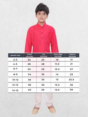 Pink printed cotton boys-kurta 5