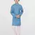 Blue printed cotton boys-kurta