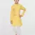 Yellow printed cotton boys-kurta-pyjama