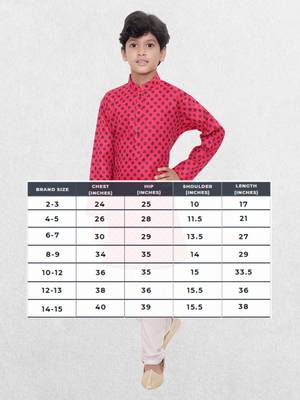 Pink printed cotton boys-kurta-pyjama 5