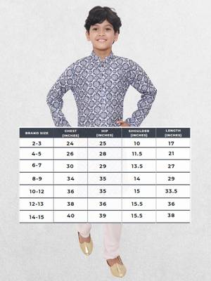 Pink printed cotton boys-kurta 5