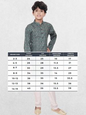 Blue printed cotton boys-kurta 5