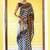 Janasya rashmika x saji saheli - women's navy blue banarasi silk woven ethnic motifs saree with unstitched blouse piece
