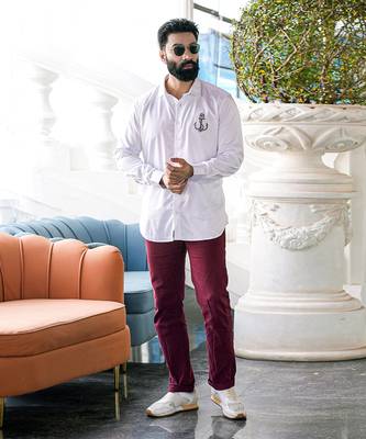 White mariner handpainted cotton shirt 1