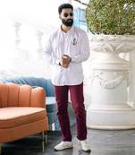 White mariner handpainted cotton shirt