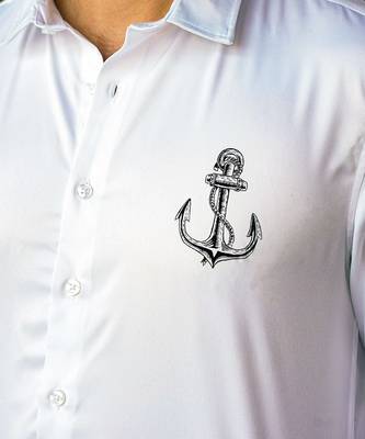 White mariner handpainted cotton shirt 3