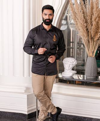 Black admiral handpainted cotton shirt 1