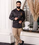 Black admiral handpainted cotton shirt