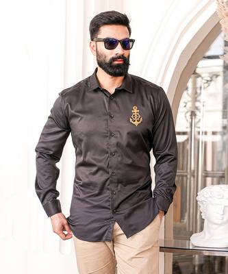 Black admiral handpainted cotton shirt 4