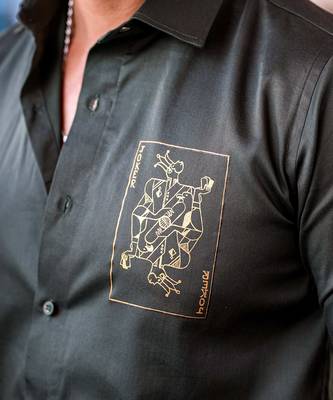 Olive green baazigar handpainted cotton shirt 3