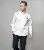 White you and me handpainted cotton shirt