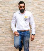 White the ruler handpainted cotton shirt