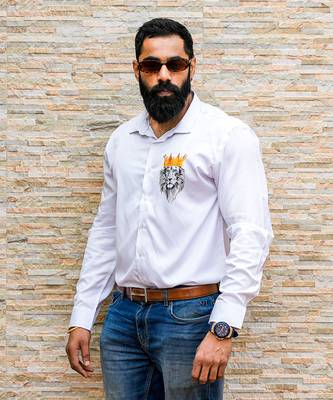 White the ruler handpainted cotton shirt 3