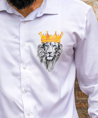 White the ruler handpainted cotton shirt 4