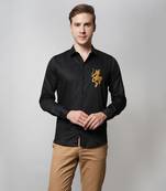 Black saggitarius handpainted cotton shirt