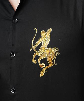 Black saggitarius handpainted cotton shirt 5