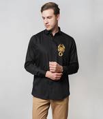 Black scorpio handpainted cotton shirt