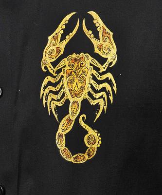 Black scorpio handpainted cotton shirt 2