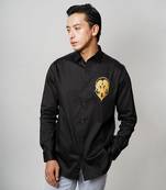 Black gemini handpainted cotton shirt