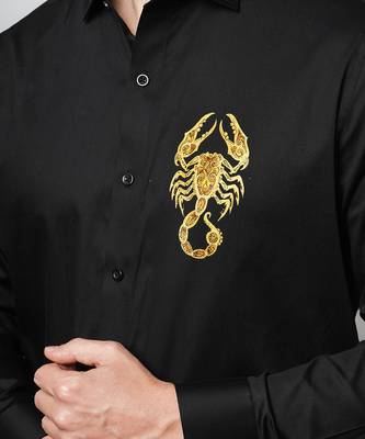 Black scorpio handpainted cotton shirt 5