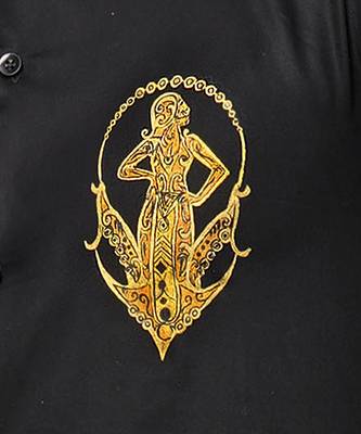 Black virgo handpainted cotton shirt 3