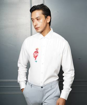 White frodo handpainted cotton shirt 1