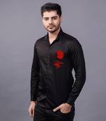 Black blood moon handpainted cotton shirt