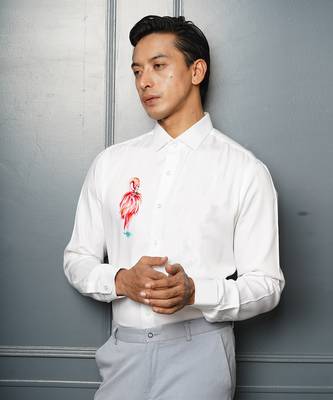 White frodo handpainted cotton shirt 3