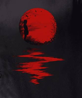 Black blood moon handpainted cotton shirt 2